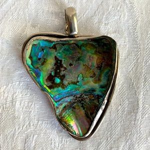 Abalone and sterling silver pendant